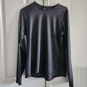 REI Heathered Charcoal Crew Neck Long Sleeve Top